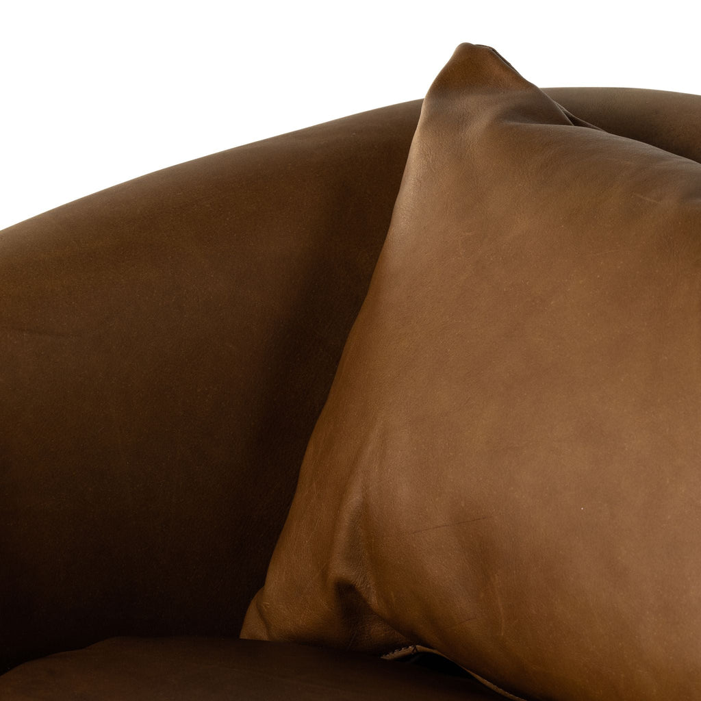 Cigar Leather Swivel Chair - Sage InteriorsFHAccent Chair