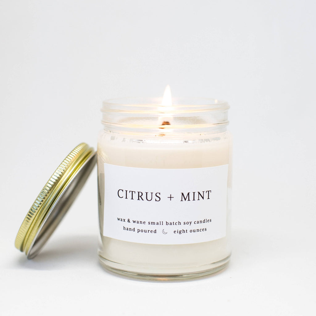 Citrus + Mint Modern Soy Candle: 8 oz - Sage InteriorsWax and Wane Candlescandle