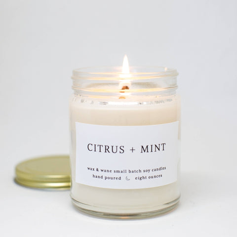 Citrus + Mint Modern Soy Candle: 8 oz - Sage InteriorsWax and Wane Candlescandle