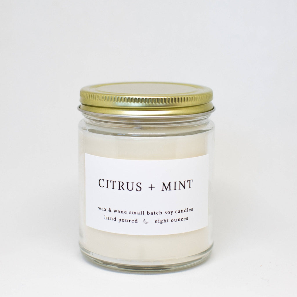 Citrus + Mint Modern Soy Candle: 8 oz - Sage InteriorsWax and Wane Candlescandle