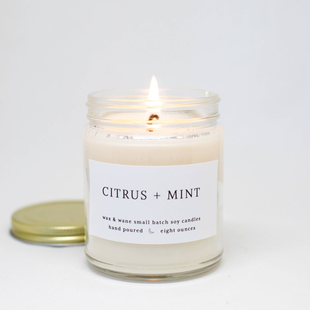 Citrus + Mint Modern Soy Candle: 8 oz - Sage InteriorsWax and Wane Candlescandle