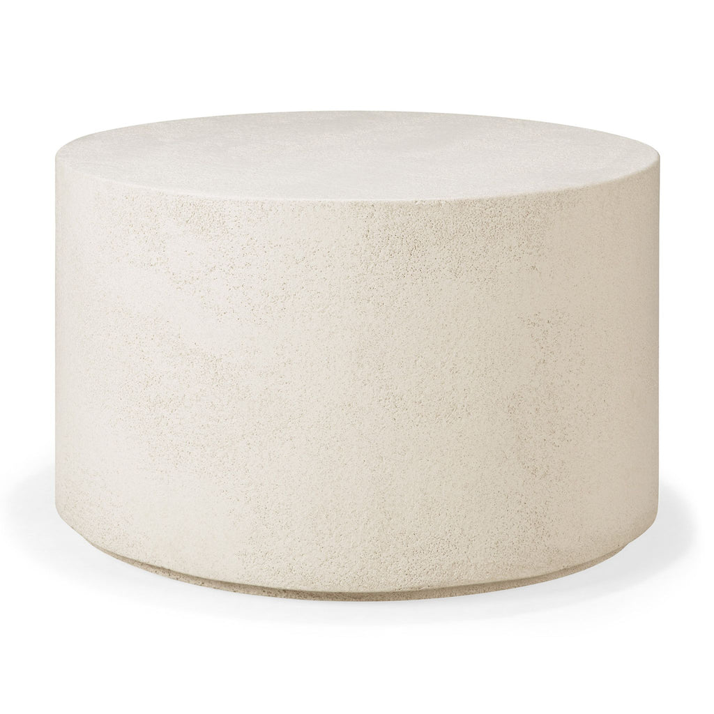 Elements Coffee Table, Off White Microcement, Round