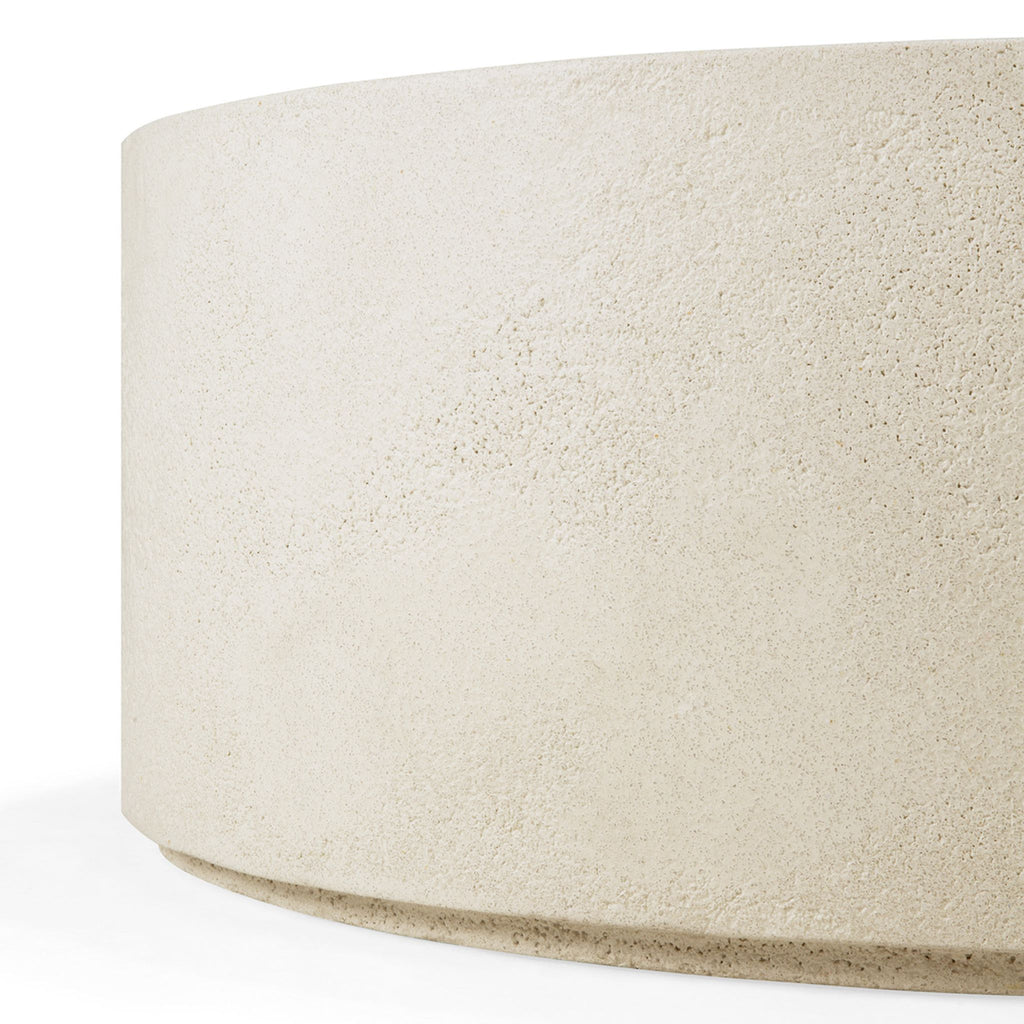 Elements Coffee Table, Off White Microcement, Round