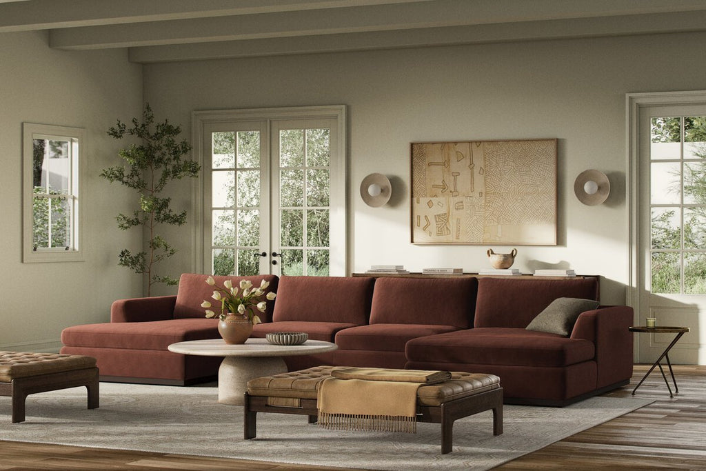 Colt 3 - Piece U - Sectional Sofa – Modular, Aldred Silver & Aged Sienna - Sage InteriorsFour Hands3 - Piece U Sectional Sofa