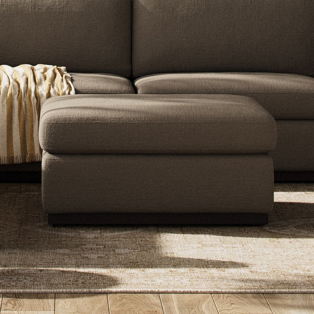Colt Sectional Ottoman – Custom Upholstered Square Ottoman in Surrey Auburn & Aged Sienna - Sage InteriorsFour HandsColt