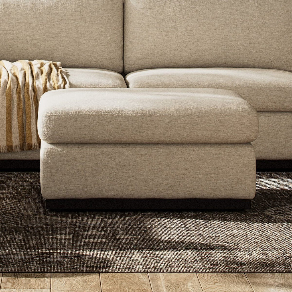 Colt Sectional Ottoman – Custom Upholstered Square Ottoman in Surrey Auburn & Aged Sienna - Sage InteriorsFour HandsColt