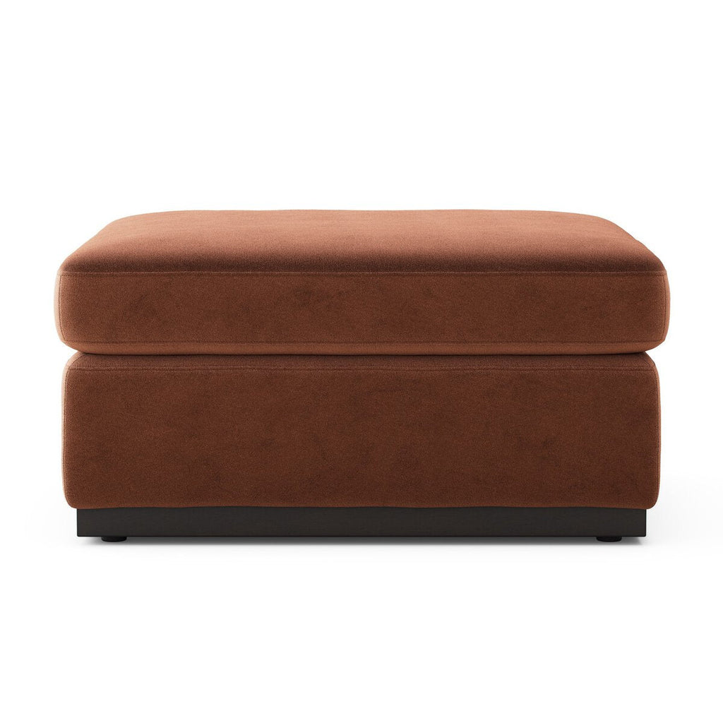 Colt Sectional Ottoman – Custom Upholstered Square Ottoman in Surrey Auburn & Aged Sienna - Sage InteriorsFour HandsColt