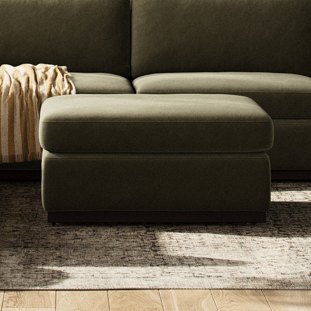 Colt Sectional Ottoman – Custom Upholstered Square Ottoman in Surrey Auburn & Aged Sienna - Sage InteriorsFour HandsColt