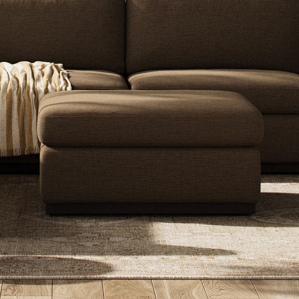 Colt Sectional Ottoman – Custom Upholstered Square Ottoman in Surrey Auburn & Aged Sienna - Sage InteriorsFour HandsColt