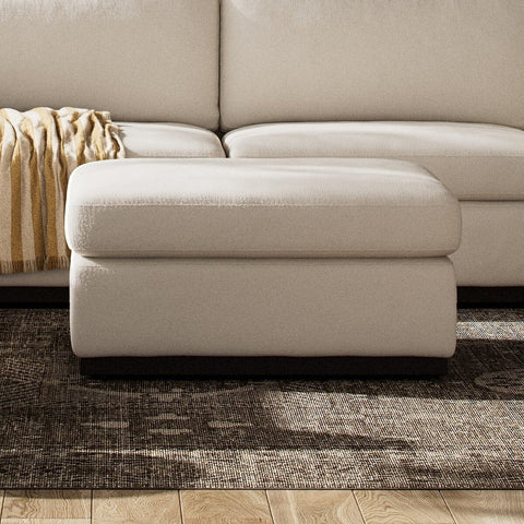 Colt Sectional Ottoman – Custom Upholstered Square Ottoman in Surrey Auburn & Aged Sienna - Sage InteriorsFour HandsColt