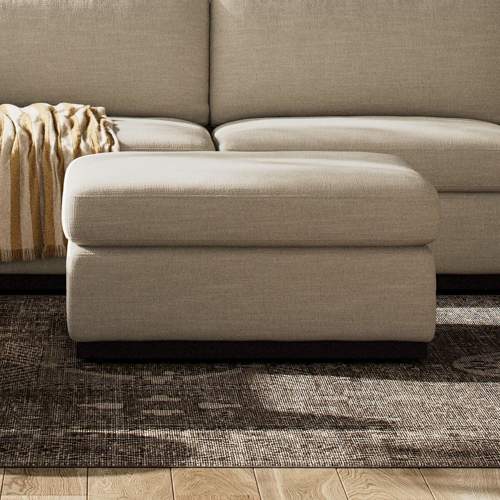 Colt Sectional Ottoman – Custom Upholstered Square Ottoman in Surrey Auburn & Aged Sienna - Sage InteriorsFour HandsColt