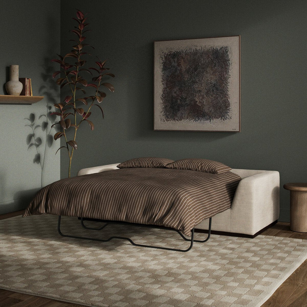 Colt Sleeper Sofa – Queen Pullout Bed in Aldred Silver Performance Fabric - Sage InteriorsFour HandsSofa