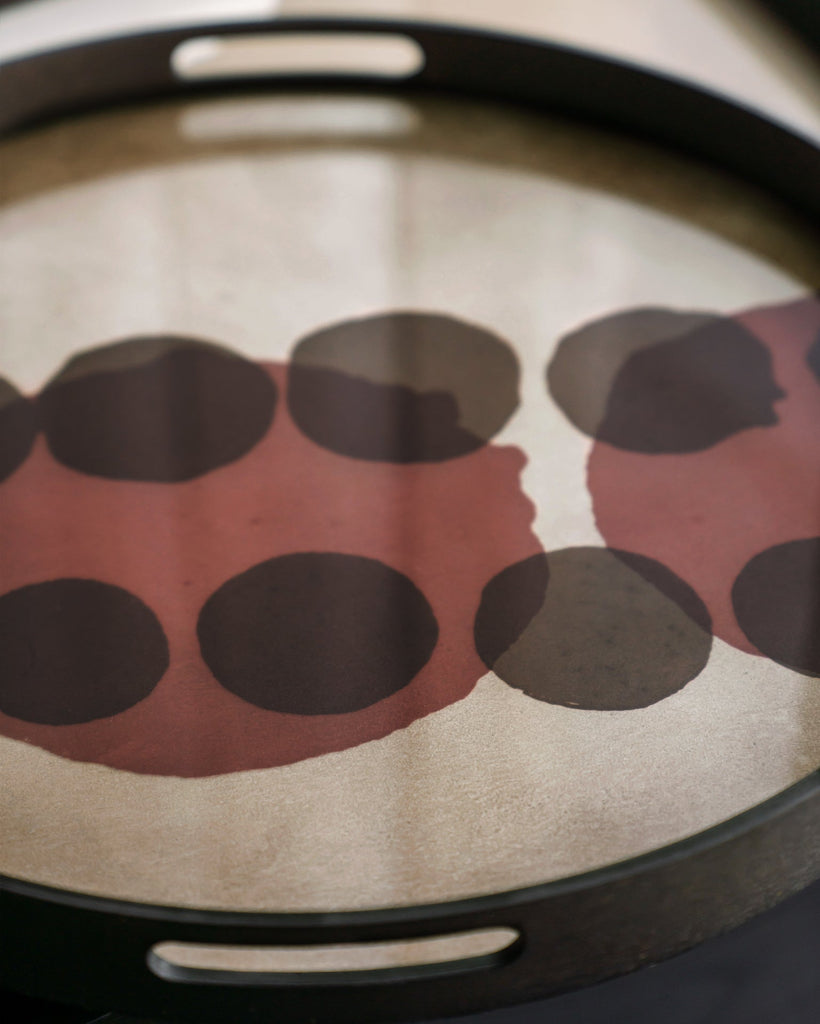 Connected Dots Glass Tray Bronze Finish with Organic Motif Sage Interiors - Sage InteriorsEthnicrafttray