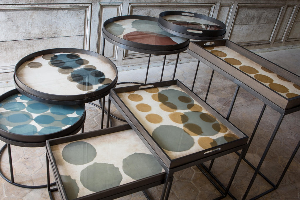 Connected Dots Glass Tray Bronze Finish with Organic Motif Sage Interiors - Sage InteriorsEthnicrafttray