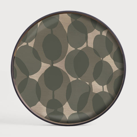 Connected Dots Glass Tray Bronze Finish with Organic Motif Sage Interiors - Sage InteriorsEthnicrafttray