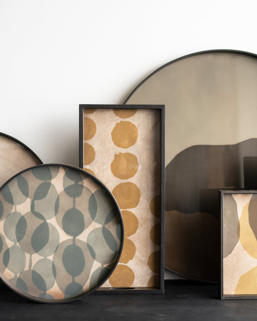 Connected Dots Glass Tray Bronze Finish with Organic Motif Sage Interiors - Sage InteriorsEthnicrafttray