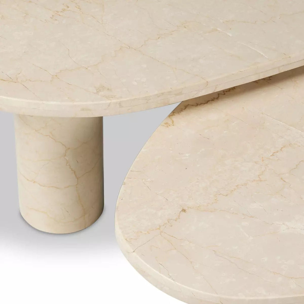 Cream Marble Nesting Coffee Tables - Sage InteriorsFour Handscoffee table