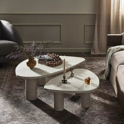 Cream Marble Nesting Coffee Tables - Sage InteriorsFour Handscoffee table