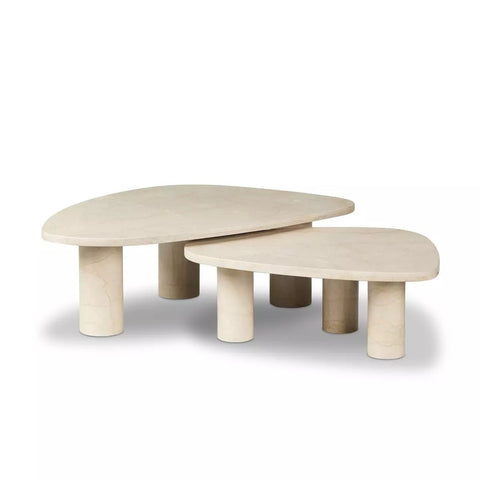 Cream Marble Nesting Coffee Tables - Sage InteriorsFour Handscoffee table