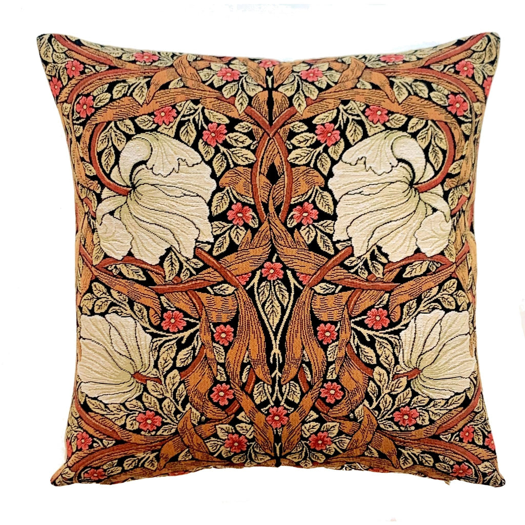 Decorative Pillow Cover Pimpernel Tobacco by William Morris - Sage Interiorsyapatkwa - art of the loom