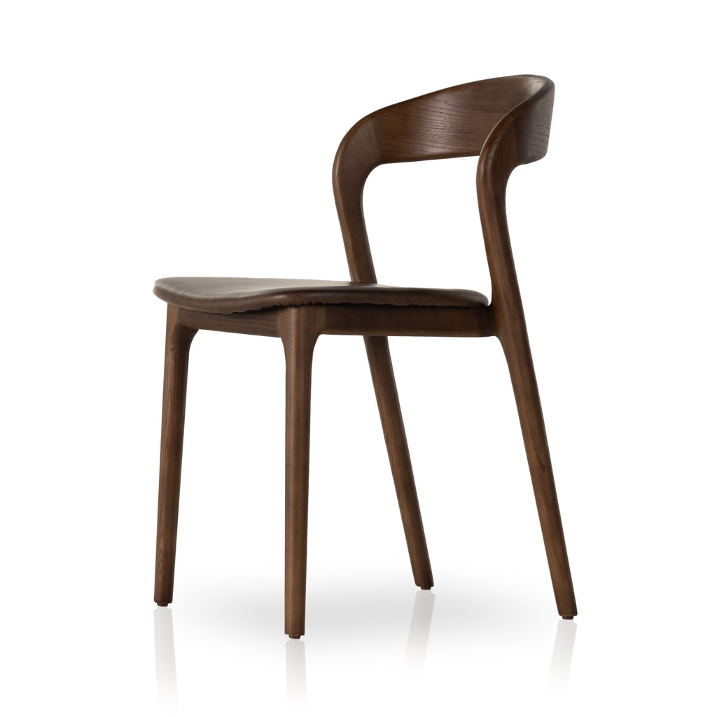 Allston Wood & Leather Dining Chair, Sonoma Coco
