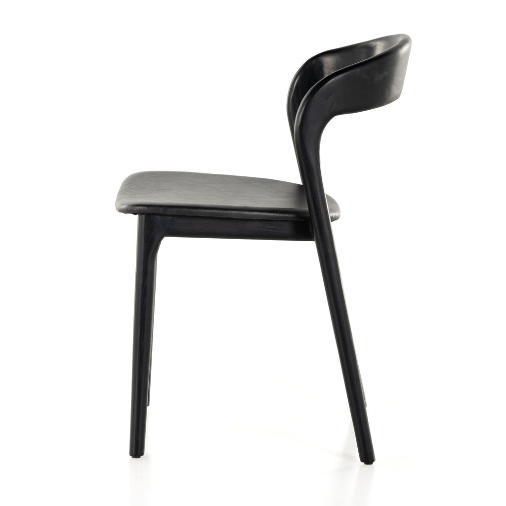 Allston Wood & Leather Dining Chair, Sonoma Black