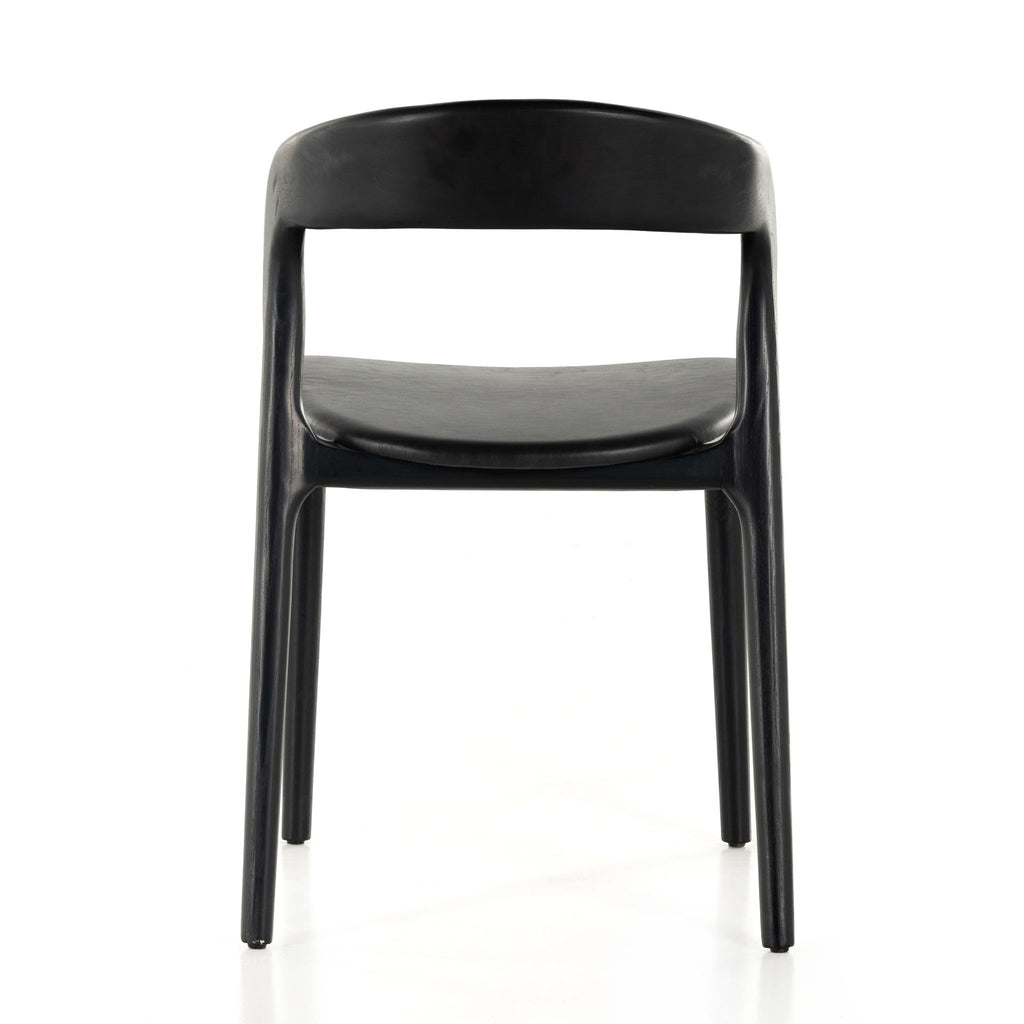 Allston Wood & Leather Dining Chair, Sonoma Black