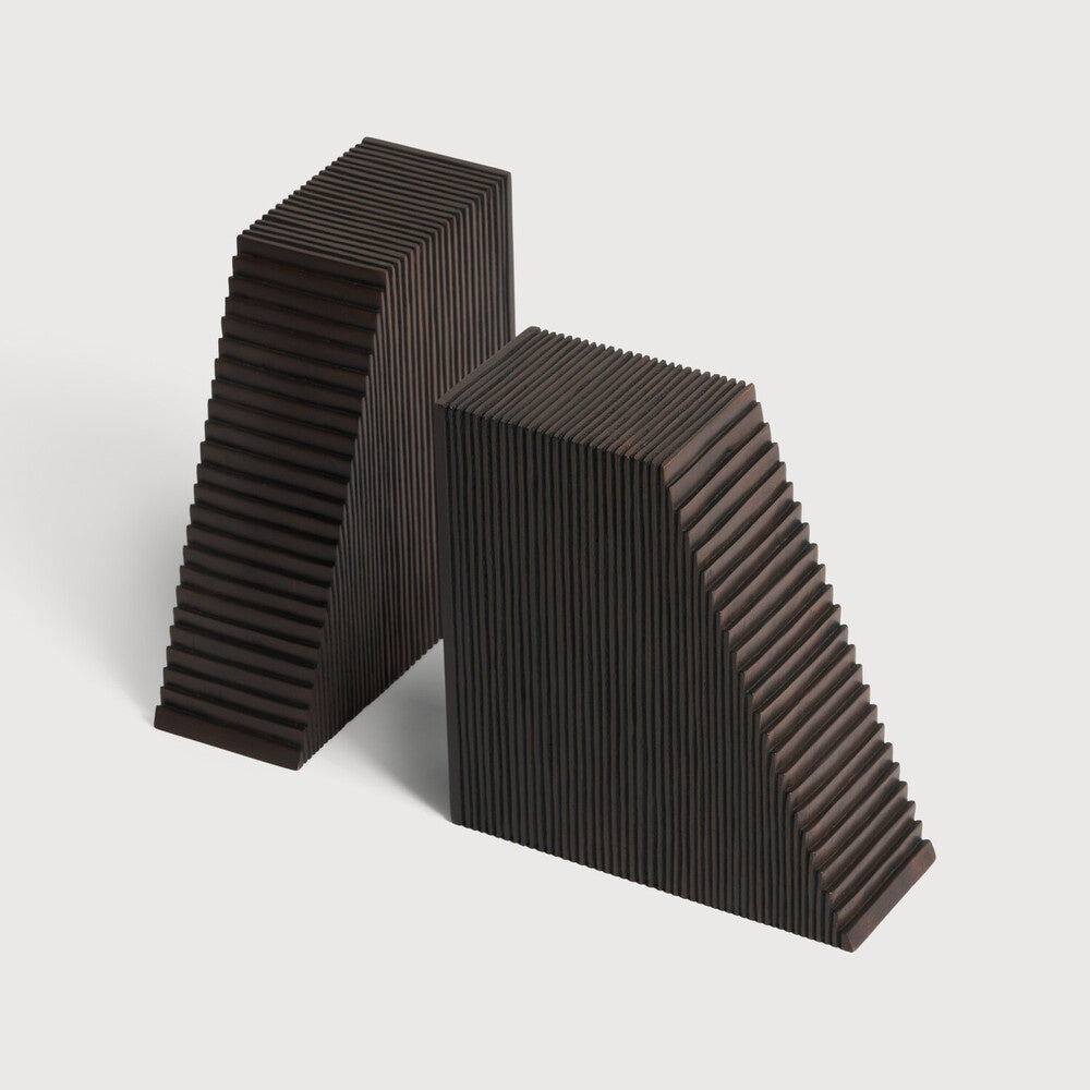 Two black acoustic foam panels stacked on a white background