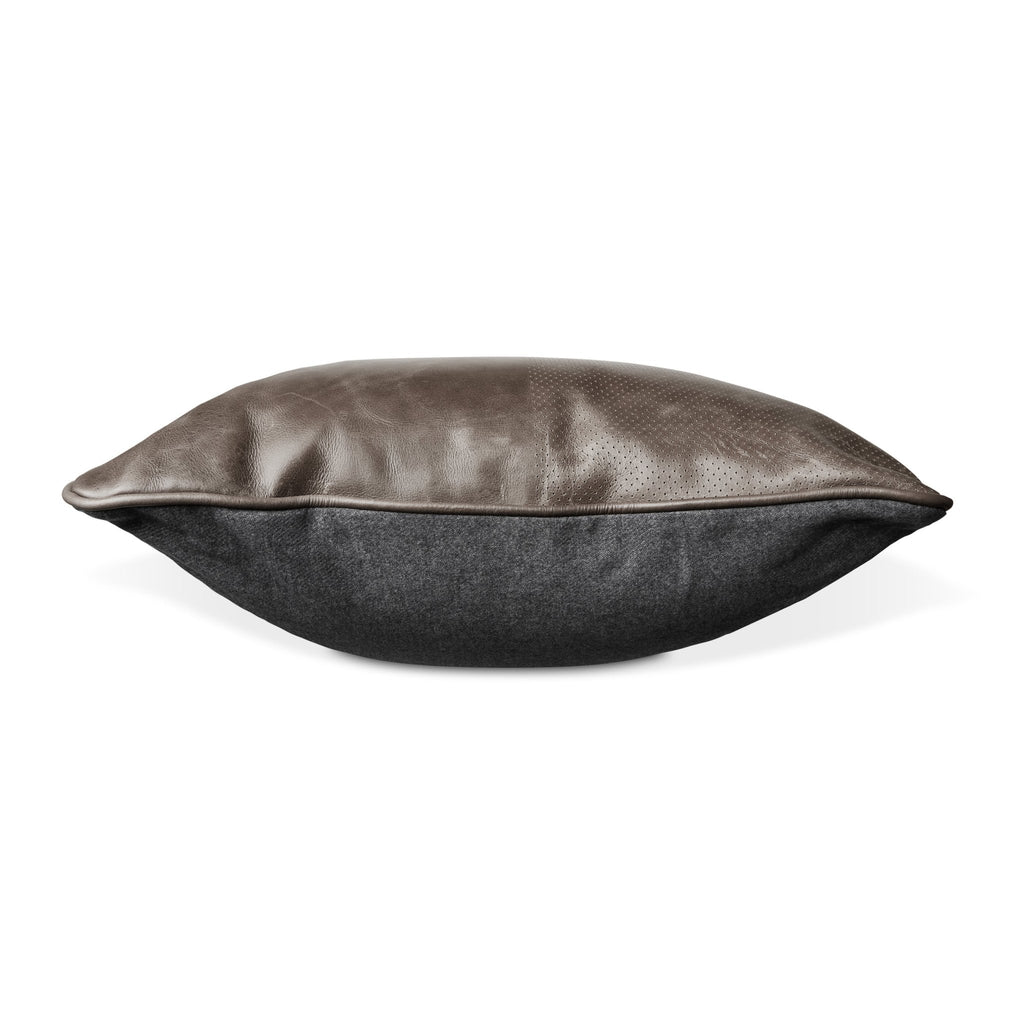 Duo Pillow – Reversible Leather & Fabric Accent - Sage InteriorsSage InteriorsDuo Pillow