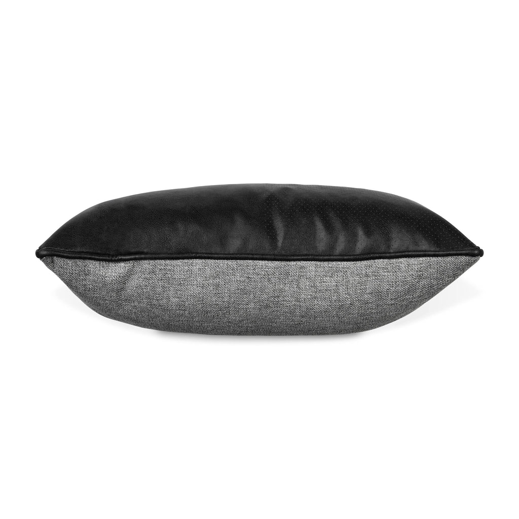 Duo Pillow – Reversible Leather & Fabric Accent - Sage InteriorsSage InteriorsDuo Pillow