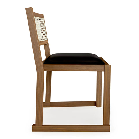 Eglinton Dining Chair – Cane Back, Faux Leather Seat & Solid Wood Frame - Sage InteriorsSage InteriorsDining Chair