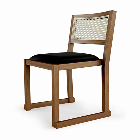 Eglinton Dining Chair – Cane Back, Faux Leather Seat & Solid Wood Frame - Sage InteriorsSage InteriorsDining Chair