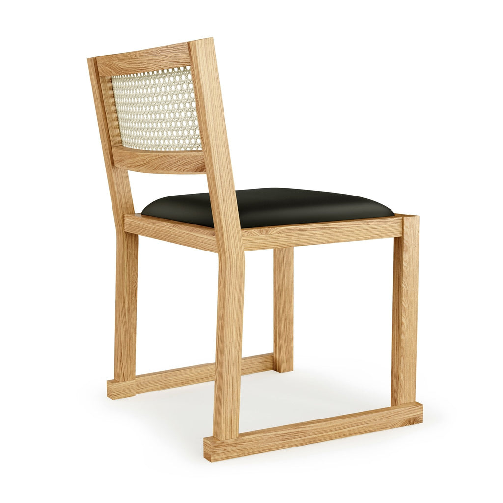 Eglinton Dining Chair – Cane Back, Faux Leather Seat & Solid Wood Frame - Sage InteriorsSage InteriorsDining Chair
