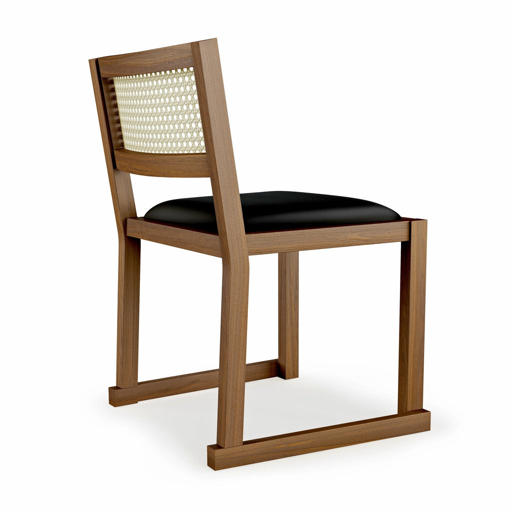 Eglinton Dining Chair – Cane Back, Faux Leather Seat & Solid Wood Frame - Sage InteriorsSage InteriorsDining Chair