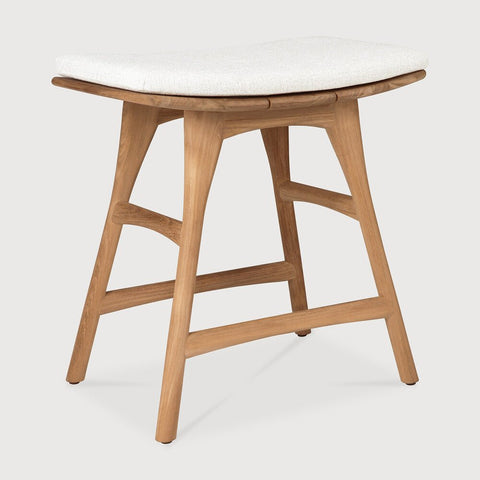 Elegant Osso Outdoor Stool – Sculptural Teak Frame & Cozy Quick‑Dry Pad - Sage InteriorsSage InteriorsOutdoor Stool