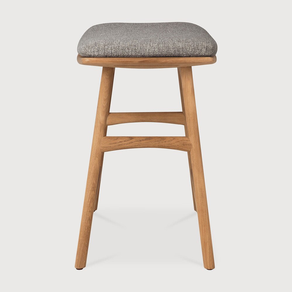 Elegant Osso Outdoor Stool – Sculptural Teak Frame & Cozy Quick‑Dry Pad - Sage InteriorsSage InteriorsOutdoor Stool