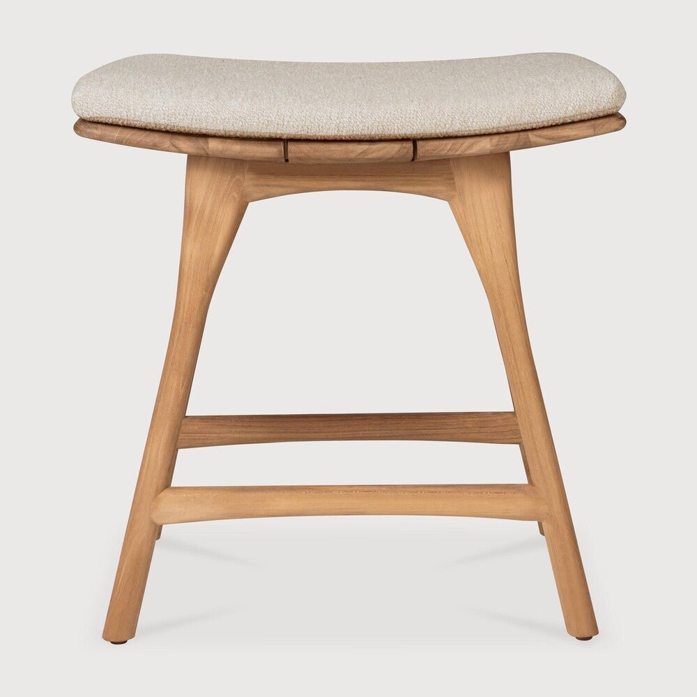 Elegant Osso Outdoor Stool – Sculptural Teak Frame & Cozy Quick‑Dry Pad - Sage InteriorsSage InteriorsOutdoor Stool