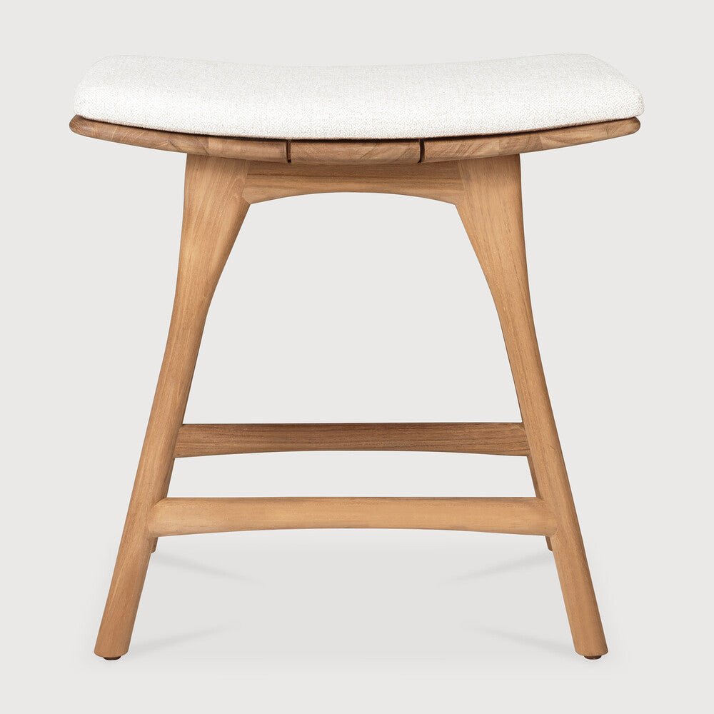 Elegant Osso Outdoor Stool – Sculptural Teak Frame & Cozy Quick‑Dry Pad - Sage InteriorsSage InteriorsOutdoor Stool
