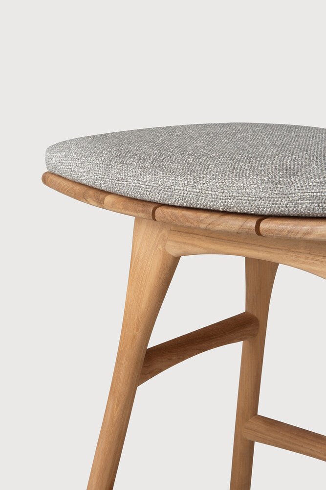 Elegant Osso Outdoor Stool – Sculptural Teak Frame & Cozy Quick‑Dry Pad - Sage InteriorsSage InteriorsOutdoor Stool