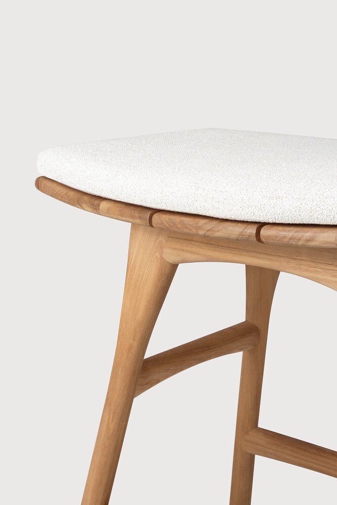 Elegant Osso Outdoor Stool – Sculptural Teak Frame & Cozy Quick‑Dry Pad - Sage InteriorsSage InteriorsOutdoor Stool