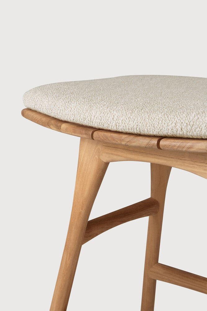 Elegant Osso Outdoor Stool – Sculptural Teak Frame & Cozy Quick‑Dry Pad - Sage InteriorsSage InteriorsOutdoor Stool