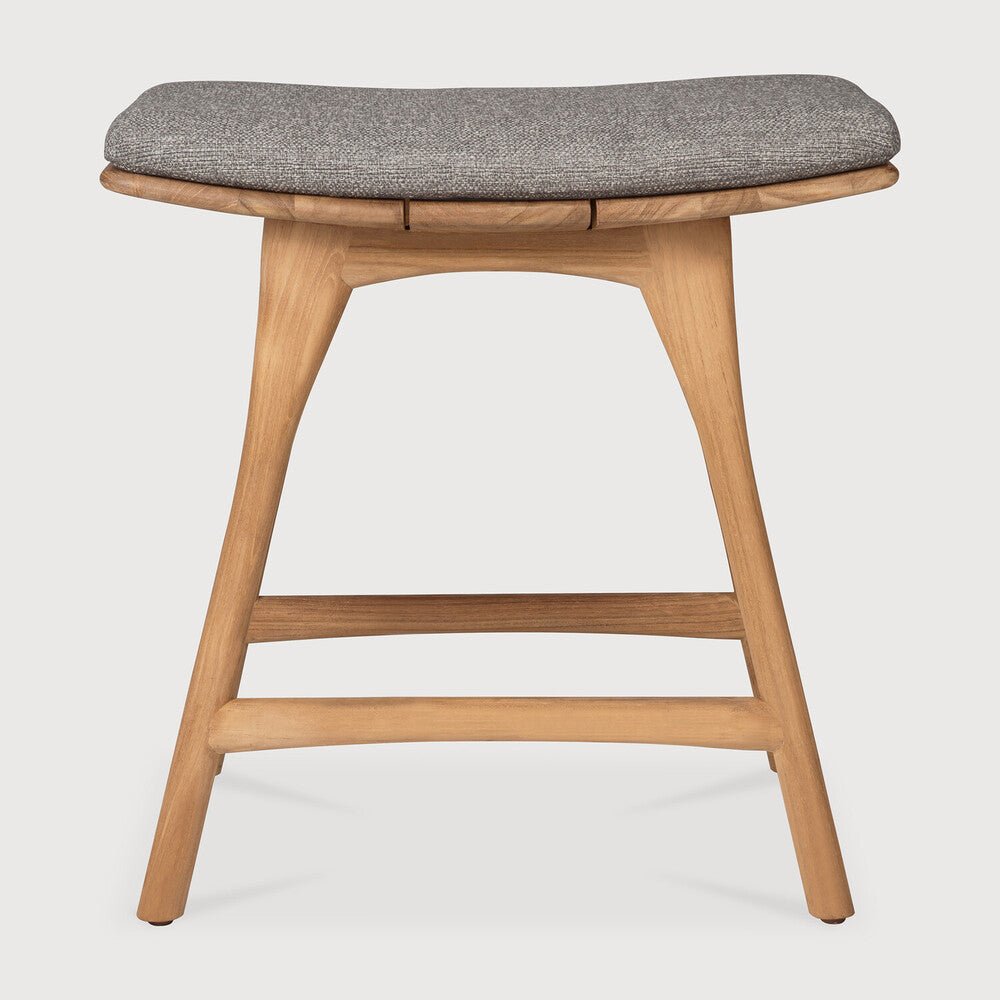 Elegant Osso Outdoor Stool – Sculptural Teak Frame & Cozy Quick‑Dry Pad - Sage InteriorsSage InteriorsOutdoor Stool