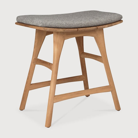 Elegant Osso Outdoor Stool – Sculptural Teak Frame & Cozy Quick‑Dry Pad - Sage InteriorsSage InteriorsOutdoor Stool