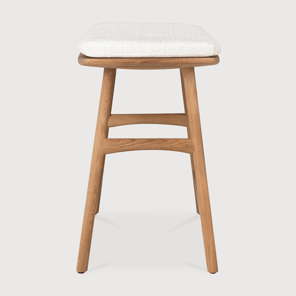 Elegant Osso Outdoor Stool – Sculptural Teak Frame & Cozy Quick‑Dry Pad - Sage InteriorsSage InteriorsOutdoor Stool