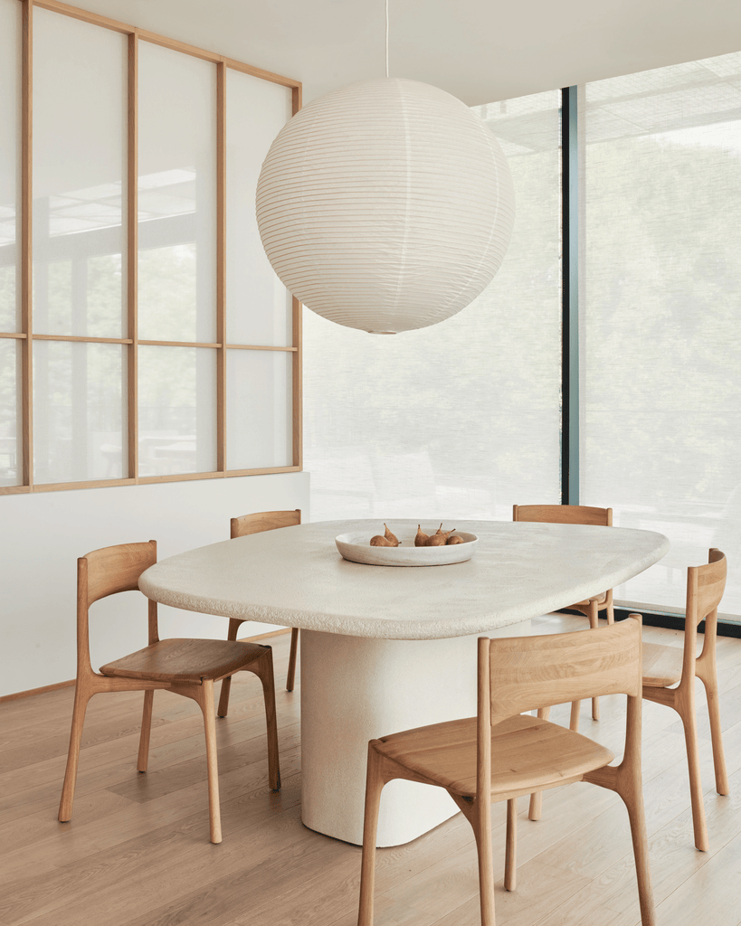 Elements Dining Table - Varnished Microcement - Off White - Pebble Shape - Sage InteriorsEthnicraftDining Table