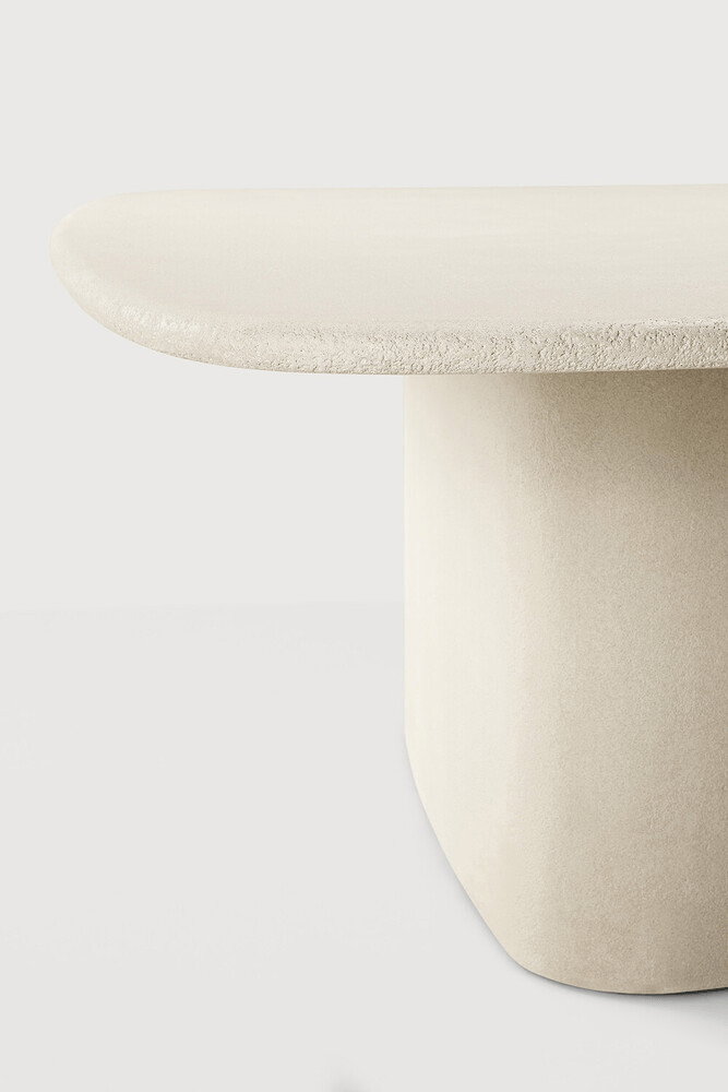 Elements Dining Table - Varnished Microcement - Off White - Pebble Shape - Sage InteriorsEthnicraftDining Table