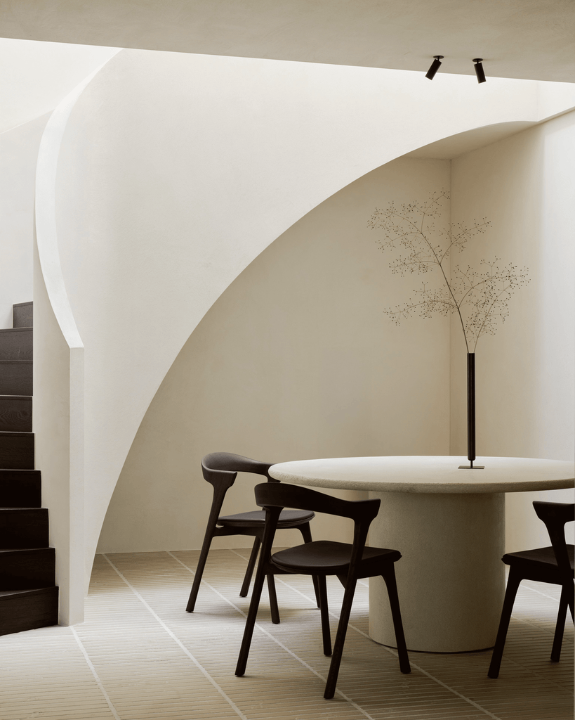 Elements Dining Table - Varnished Microcement - Off White - Round - Sage InteriorsEthnicraftDining Table