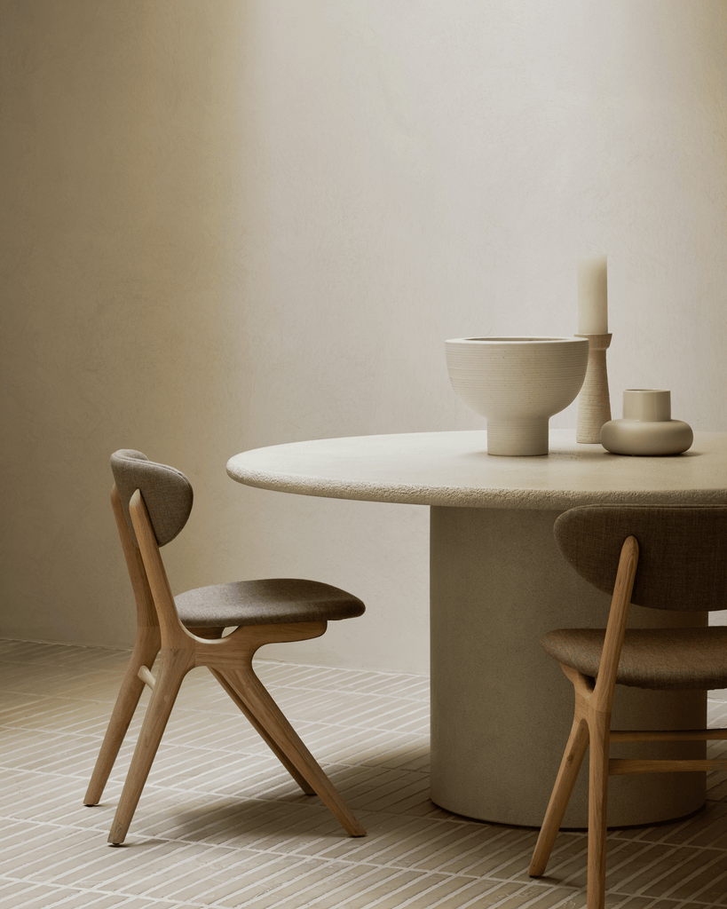 Elements Dining Table - Varnished Microcement - Off White - Round - Sage InteriorsEthnicraftDining Table