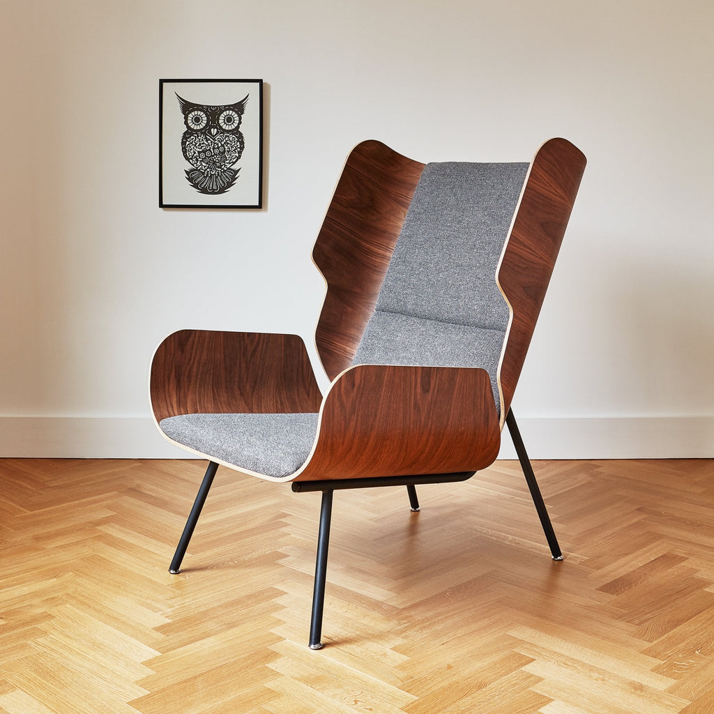 Elk Chair – Modern Wingback Lounge with Walnut Plywood Frame - Sage InteriorsSage InteriorsChair