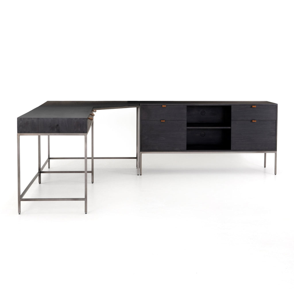 Everett Desk with corner and Filing Credenza - Sage InteriorsFH